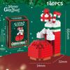 Christmas Gifts Micro Building Block DIY Domino Game Santa Claus Reindeer Holiday Puzzle Assembling Bricks Table Decoration Toys
