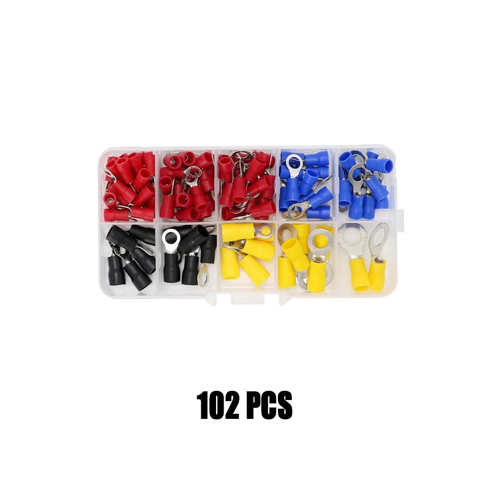 Spade Crimp Terminal Connector Kit with 4-in-1 Stripper DIY Wire Connector Connector Kit Industrial Electrical Connectors