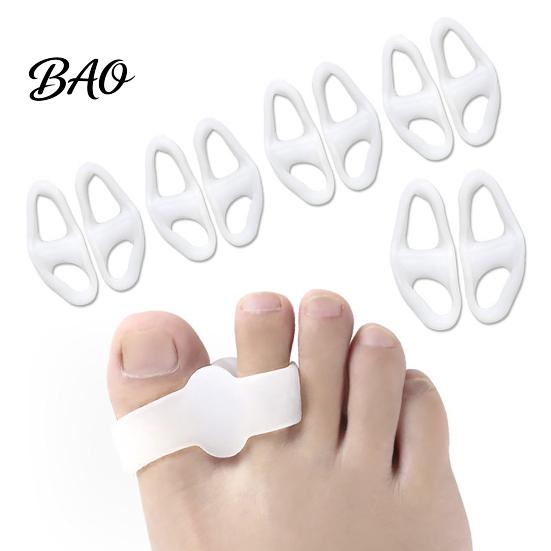 Корректор hallux valgus 1 пара Разделитель пальцев ног при накладывании пальцев друг на друга, Мягкий корректор косточки на ноге из SEBS, Двойное кольцо-распорка для пальцев ног при вальгусной деформации, Выпрямитель для дня и ночи
