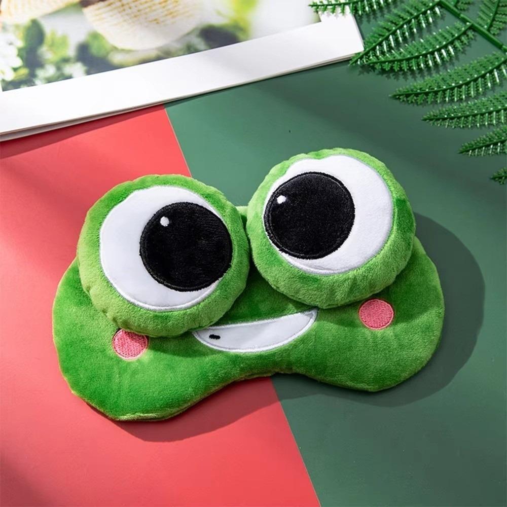 Skin-friendly Frog Sleep Eye Mask Cartoon Plush Sleeping Eye Cover Lovely 3D Eye Mask Dream Night