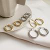 S925 Silver Daily Silver Twisted Ring Earrings (1 Pair) P0933W