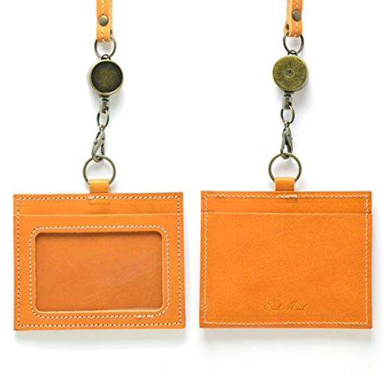 Сделано в Японии, держатель для удостоверения личности из натуральной кожи с телескопической катушкой на шее для большего удобства [Endmark], мужской ремень, карманы, (зеленый)