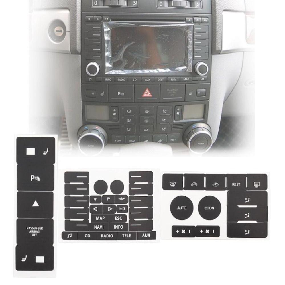 8 шт., наклейки для салона автомобиля из ПВХ, наклейки на кнопки для Volkswagen, Touareg 2004-2009