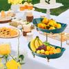 Фруктовница для кухонной столешницы 3-ярусная акриловая корзина для фруктов с сервировочными мисками и металлической подставкой Ярусные сервировочные миски для
