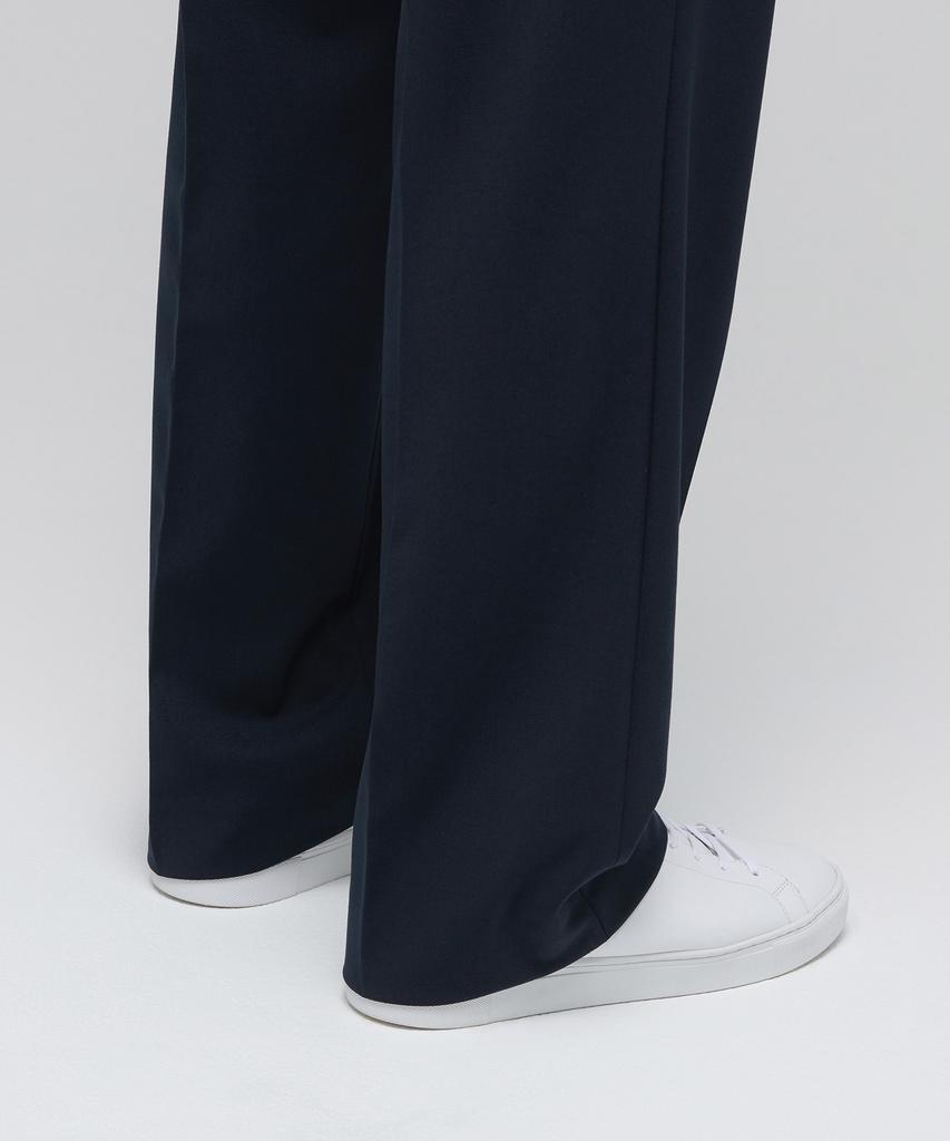 MUSINSA STANDARD Lightweight Wide Hidden Banding Slacks [Navy]