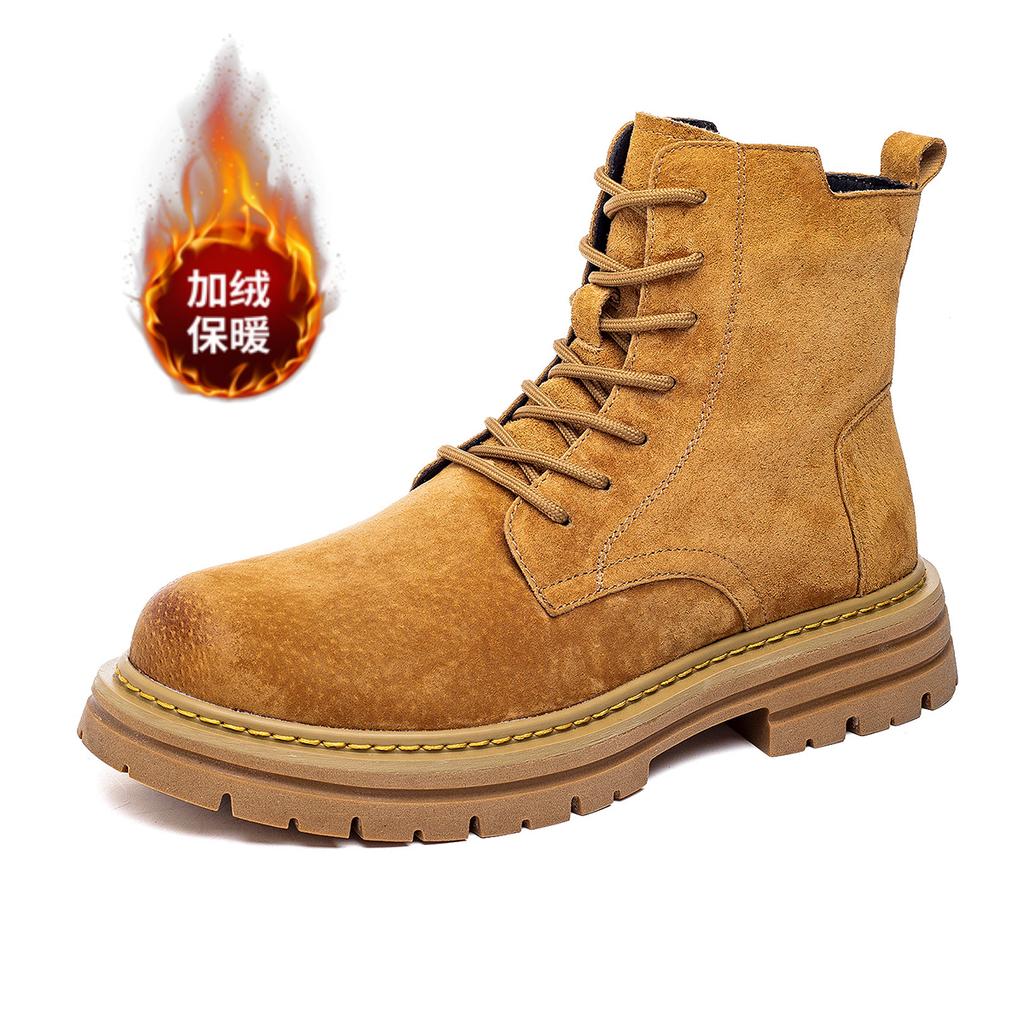 High Quality Men Chelsea Boots Genuine Leather Ankle Boots for Men Trendy Motorcycle Boots High-top Hiking Work Casual Men Boots