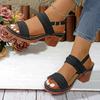 Fashion Women's Back Strap High Heels Sandals 2025 Summer Chunky Platform Gladiator Sandals Woman Plus Size Vacation Casual Beach Shoes