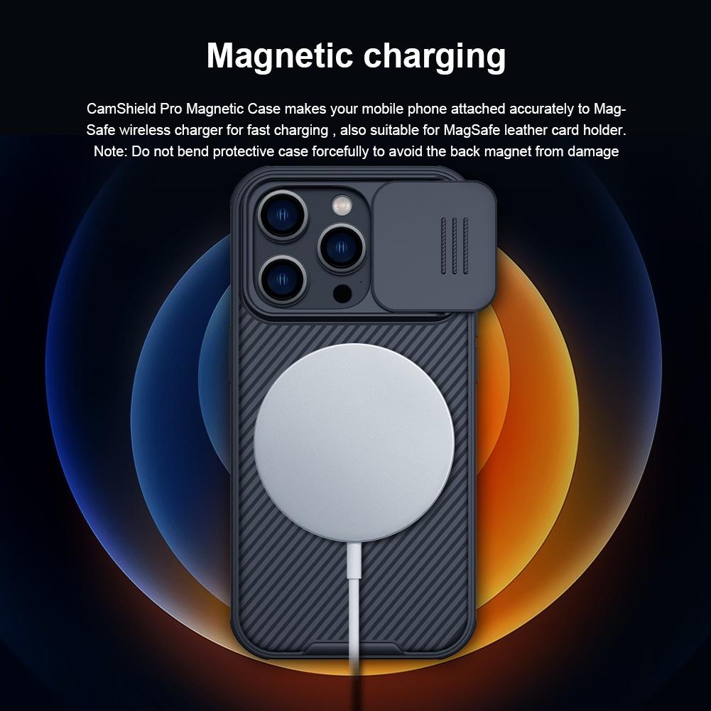 NILLKIN Роскошный магнитный чехол для iPhone 14 Pro 14 Plus 14 Pro Max CamShield Pro, чехол для телефона, защита слайдера камеры, ТПУ + ПК, противоударная задняя крышка