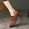 Bare Boots For Women's Oxford Shoes Belt Leather Shoes Elastic Band High Heels Booties Winter Autumn Shoes for Female 1693N