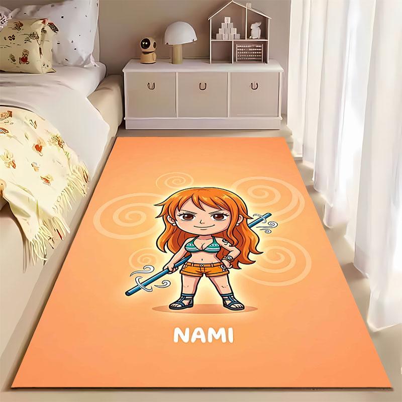 Cartoon Girl with Orange Hair suitable as a non-slip mat for the living room or bedroom sofa