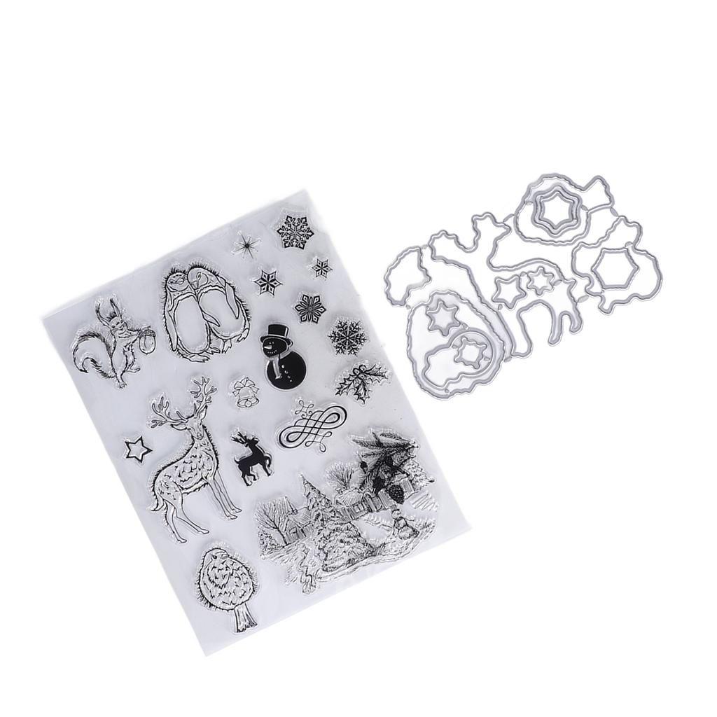 Прозрачный штамп в рождественском стиле, прозрачный, широко используемый, прозрачный штамп с резкой 