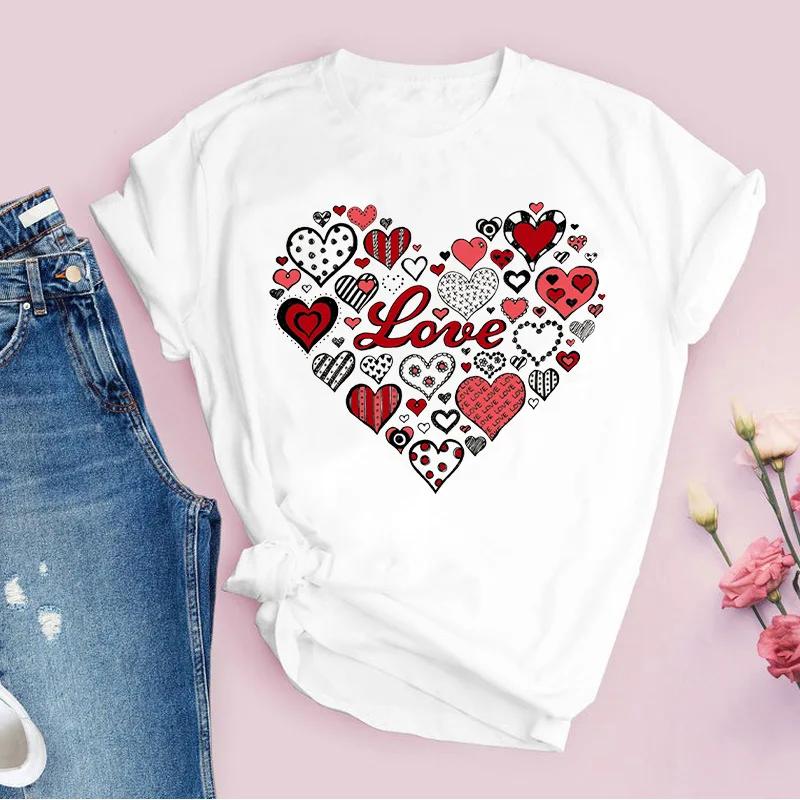 Womens White Love Balloon Butterfly round Collar Print Tshirt Short Sleeve Graphic Dress Aesthetic Harajuku Style