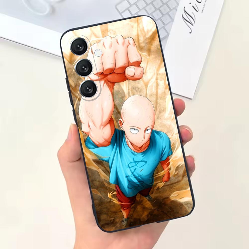 Чехол для телефона One P-Punch Man Saitama для Samsung Galaxy A13,A21s,A22,A31,A32,A52,A53,A71,A80, Мягкий черный корпус