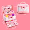 Makeup Toy For Girls Princess Suitcase Box Playing Non-Toxic Nail Polish Lipstick Beauty Fashion Children 3 Years Birthday Gifts