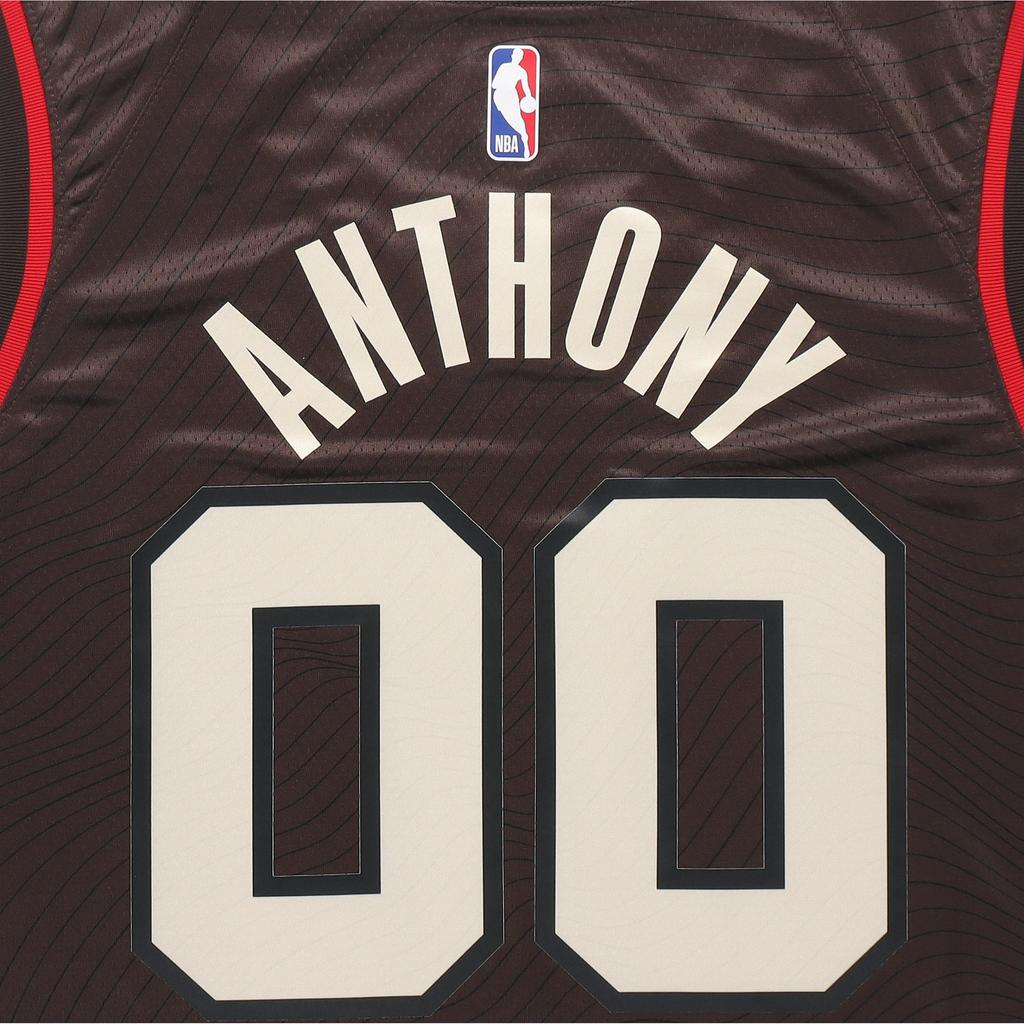 Nike Баскетбольная майка NBA Retro, Trail Blazers, Энтони Нет. 0, Мужские топы Fan Edition, угольно-коричневые CN1775-251