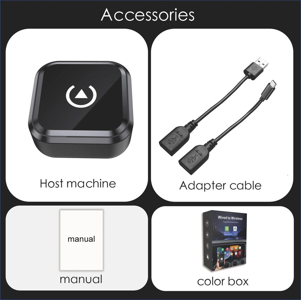 Carplay AI Box Беспроводной Android Auto Смарт-бокс 2 в 1 Проводной к Беспроводному Адаптеру CarPlay USB Type-C Донгл в Универсальный автомобиль