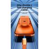 60W USB-C fast charging cable, ultra-thin braided flat cable, durable Type-C charging cable with anti-tangle design (Orange)