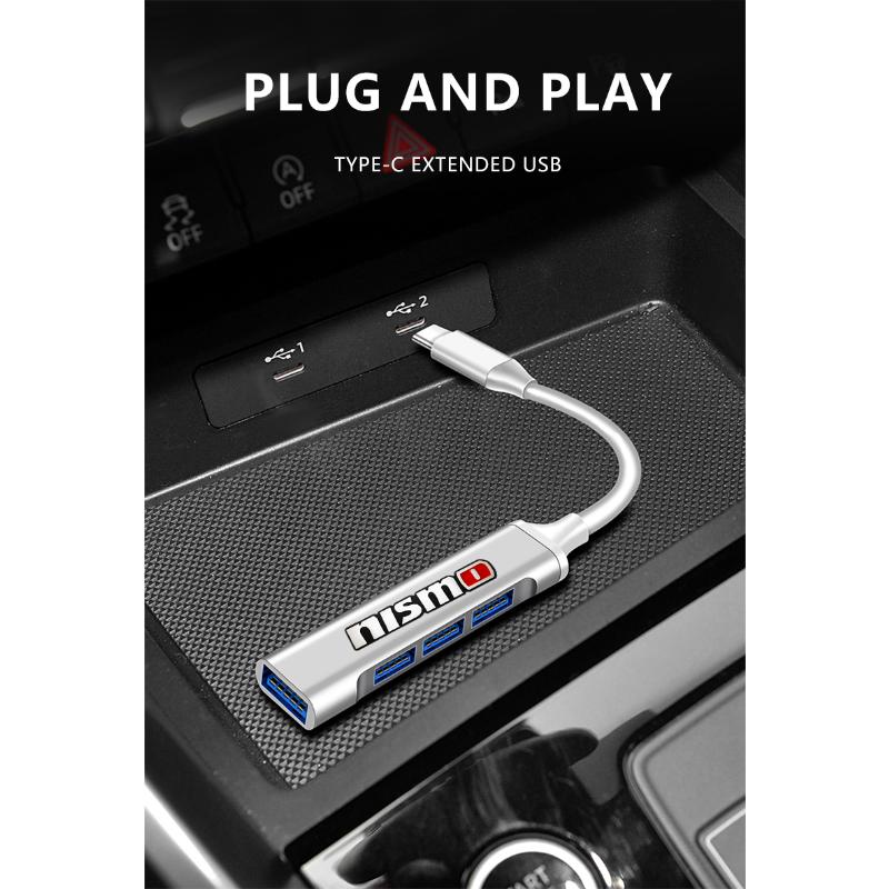 1 шт. новый Type-C на USB Адаптер-распределитель с несколькими портами для Nismo Nissan Almera Tiida Sunny QASHQAI Skyline Juke X-TRAI MARCH LIVINA