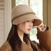 Autumn and Winter Hats for Women with High End Style Baseball Caps with Large Brim and Small Basin Hats Retro Versatile Warm Dome Hat