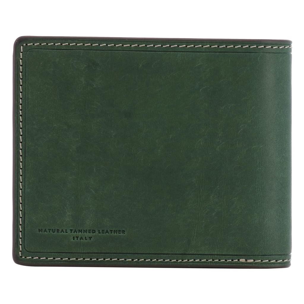 Takeo Kikuchi Men's Margo II Bifold Wallet, Genuine Leather, 780613, Cowhide Leather, 05, Green