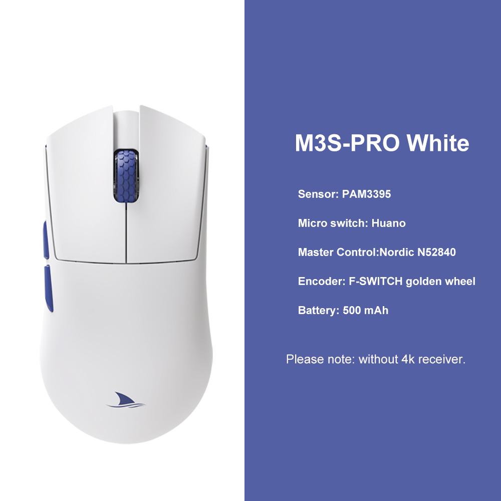 Motospeed Darmoshark M3s-Pro Bluetooth Wireless Gaming Mouse HUANO Micro Switch 4KHz Controller N52840 PAM3395 Sensor 26KDPI