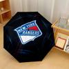New York Rangers Print Auto 8?Ribs Folding Umbrella Wind Resistant Lightweight Automatic Umbrella For Daily Travel