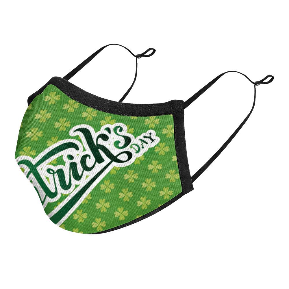 Irish Festival Shamrock Print Sun Protection Breathable Face Mask - Adult Double Layer
