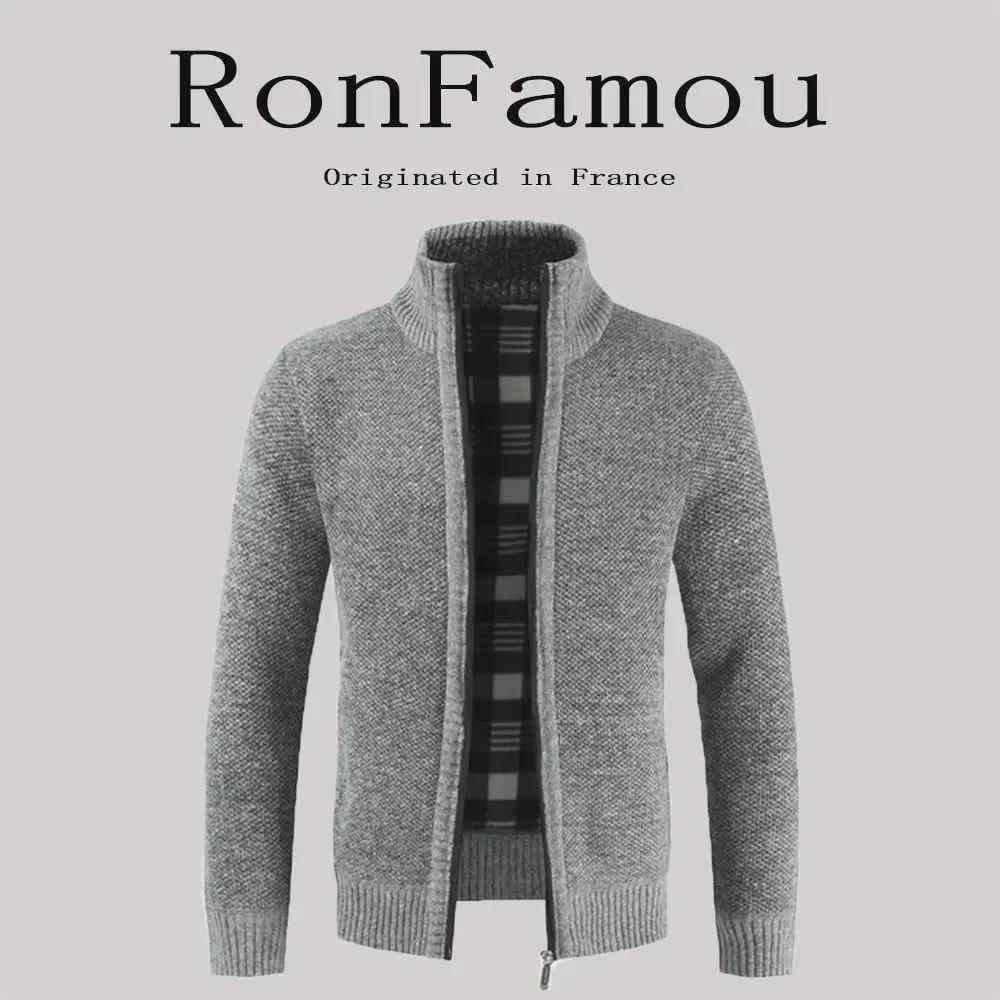 Luxury Men's Stand-Up Collar Knit Zipper Cardigan Sweater