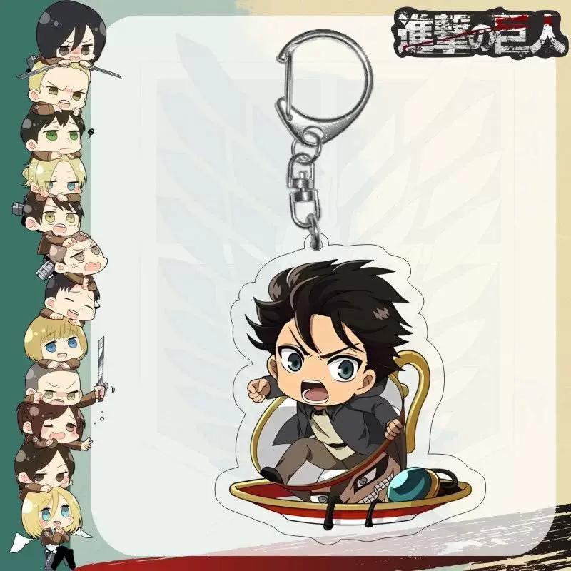 Attack on Titan Anime Acrylic Keychain Charm, Mikasa Levi Eren Bag Hanging Ornament