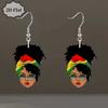 2D Акриловые серьги-подвески, Подходят для афроамериканских женщин, для повседневной носки и для вечеринок