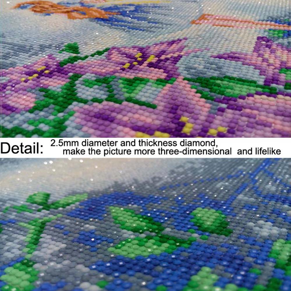 Round Diamond Rhinestones 5D DIY Diamond Painting for Home Wall Decor 9.8 X 9.8 Inches