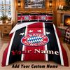 Bayern Munich Pattern Bedding 3Pcs Set Custom Name, Bed Sheet And Pillowcases For Home Bedroom