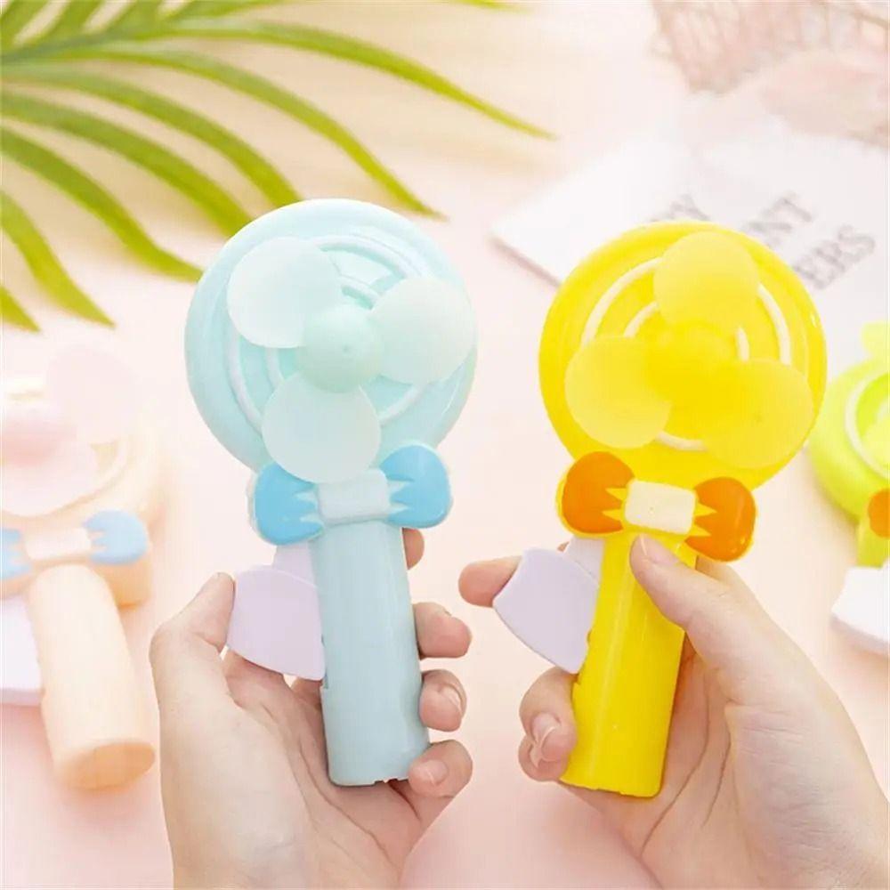 Cute Cartoon Handheld Fan Mini Pocket Fan Summer Cooling Fan Manual Press Fan  Kids
