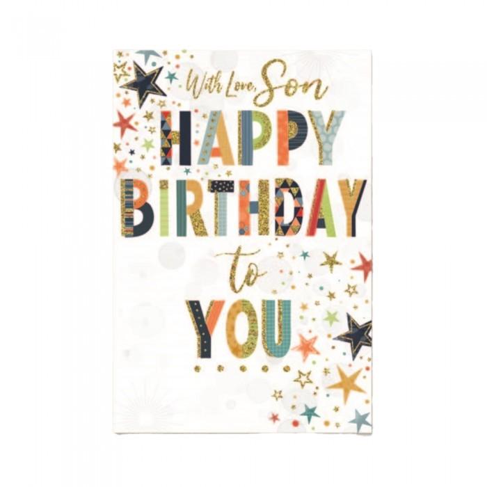 Simon Elvin With Love Son Happy Birthday Greetings Card (Pack of 6)