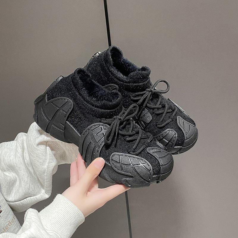 Модная женская спортивная обувь, дышащая обувь для пап, осенние новые стильные вязаные носки Fly, универсальные женские кроссовки на толстой подошве