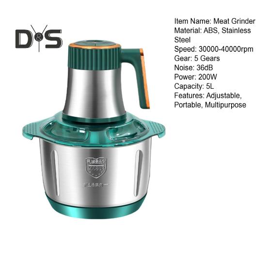 5L электрическая мясорубка мясорубка большой емкости регулируемая скорость многоцелевой измельчитель овощей и мяса кухонный комбайн
