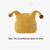Solid Color Baby Knitted Hat Plush Ball Kids Winter Cap Cute Elf Pompom Hat  Ear Protection