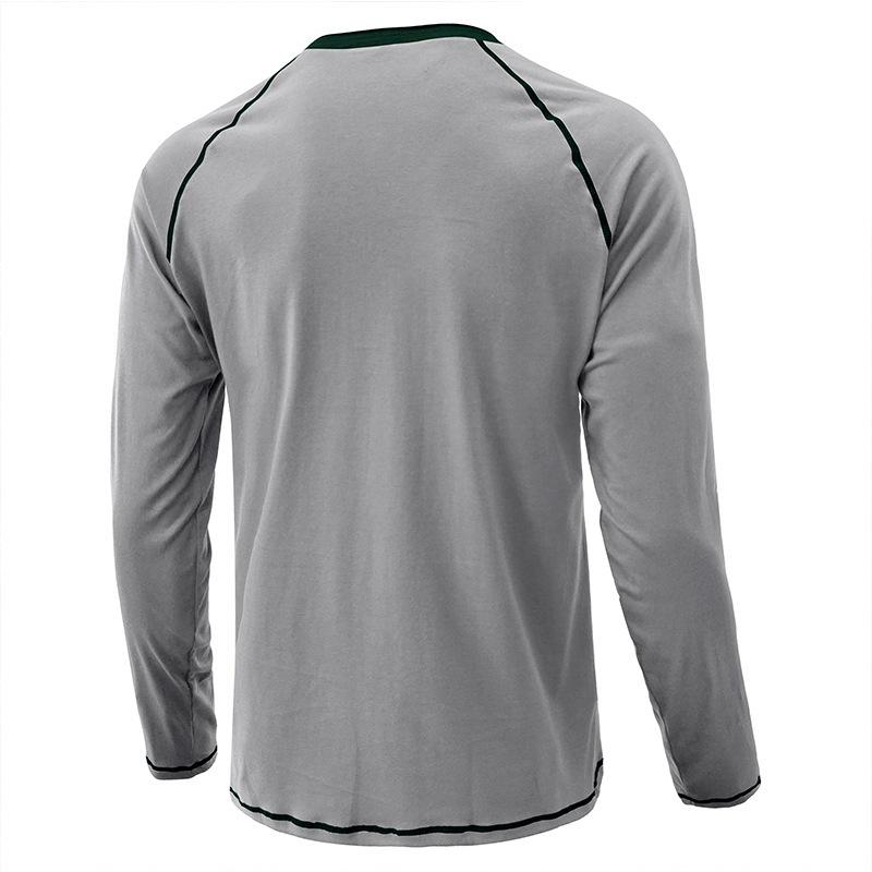 Autumn Winter Classic Solid Color Long Sleeve Mens Button Down T-shirt Casual Versatile Daily Wear Comfortable Basic Bottom Shirt for Men