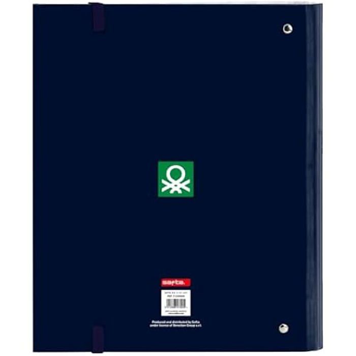 Classeur - SAFTA - Benetton Flag - 4 anneaux de 35 cm - Couverture rigide - 100 feuilles A4
