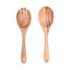 2Pcs/Set Spoon Fork Set Wooden Mixing Spoon Fork for Home Kitchen School Office Festival
