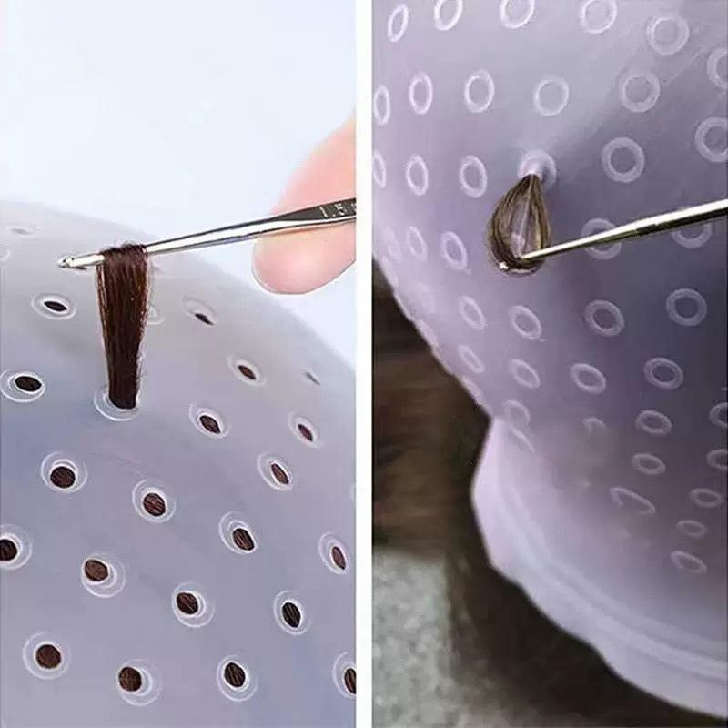 Силиконовая шапочка для мелирования волос для салонного использования - Инструмент для перманентной завивки без проколов