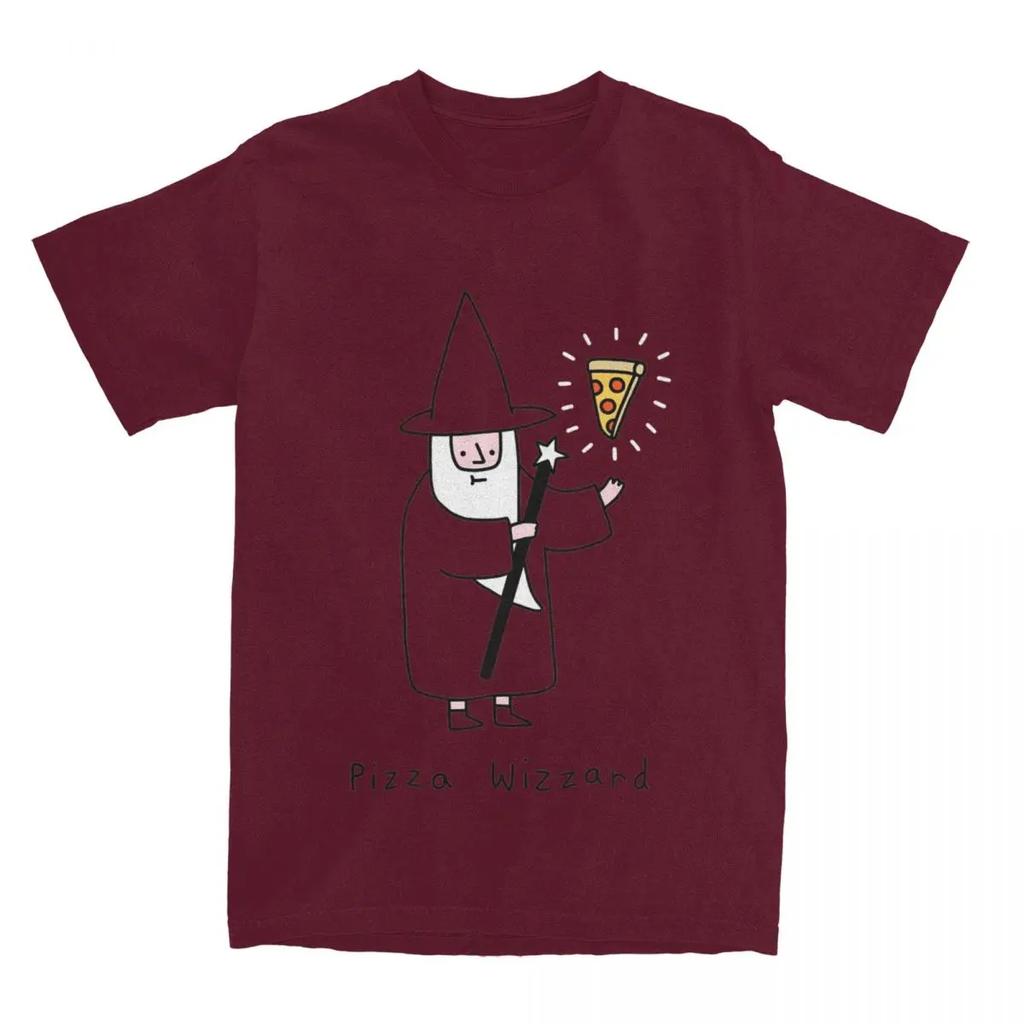 Мужская женская футболка Fantasy Pizza Wizzard Merch Funny Pizzas Lover из чистого хлопка, футболки с графическим принтом, лето