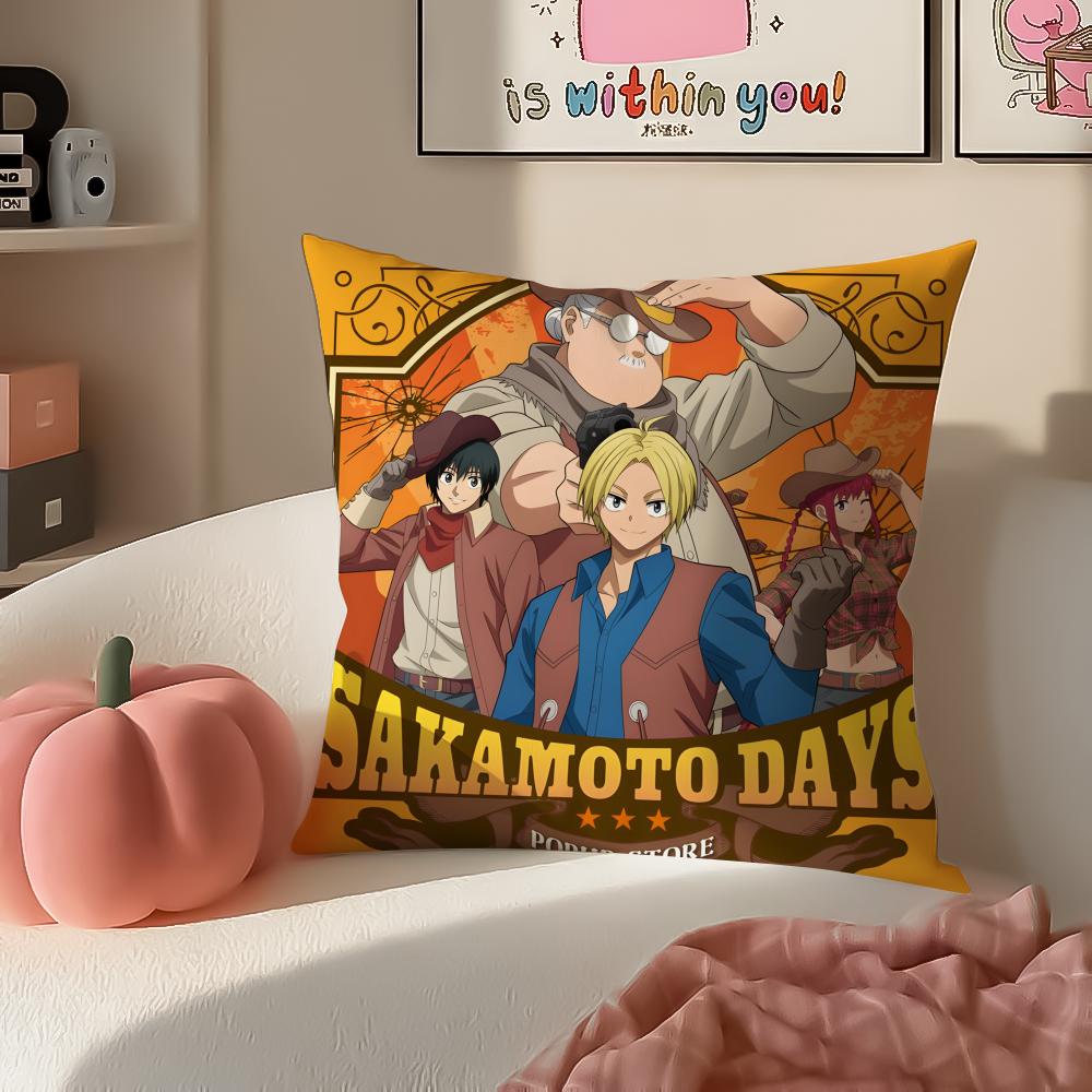 Комедийный боевик Японская манга SSakamoto Days Наволочка Короткий плюш Невидимая молния Комната Диван Наволочка