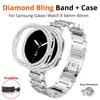 Металлический ремешок с бриллиантами для Samsung Galaxy Watch 8 40 мм 44 мм Блестящий браслет Ремешок+Защитный чехол из ПК для Samsung Galaxy Watch8 Classic 46 мм Ремешки
