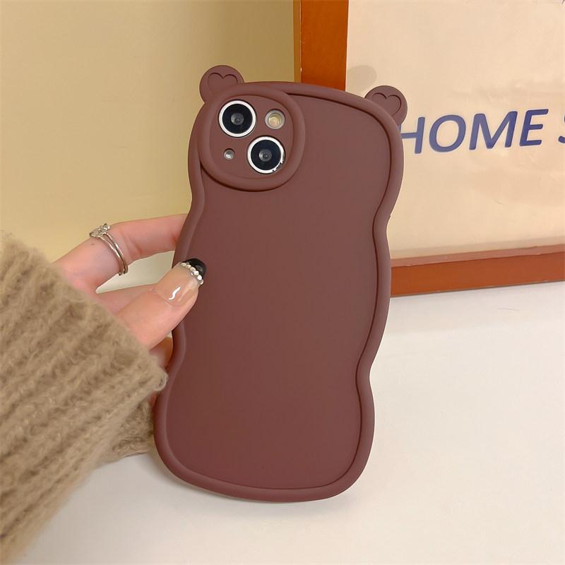 Твердый чехол с милыми медвежьими ушками для iPhone 14 13 12 11 Pro Max 14 Plus XS Max XR, противоударный защитный чехол