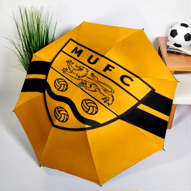 Football Crest Printed Automatic Umbrella, 8-Frame for Travel, camping, Casual Umbrella, Essential Gift for for family and friends