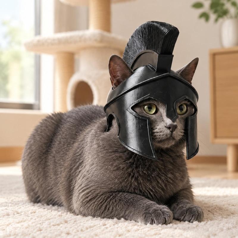Шлем-Украшение Головы Кошки в Рыцарском Стиле, 3D Печатный Костюмный Шлем с Шлифованными Поверхностями, Готовыми к Покраске, для Фотографий и Косплея