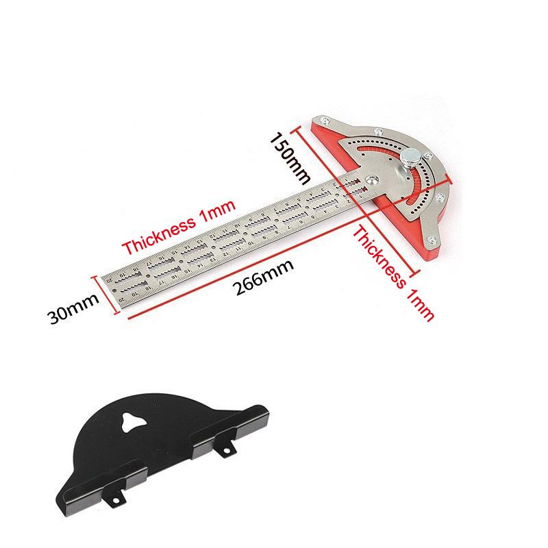 Угломер 0-180 градусов Деревообработчики Кромочная линейка Алюминиевый сплав Транспортир Углоискатель Линейка Прецизионный Плотницкий Измерительный инструмент