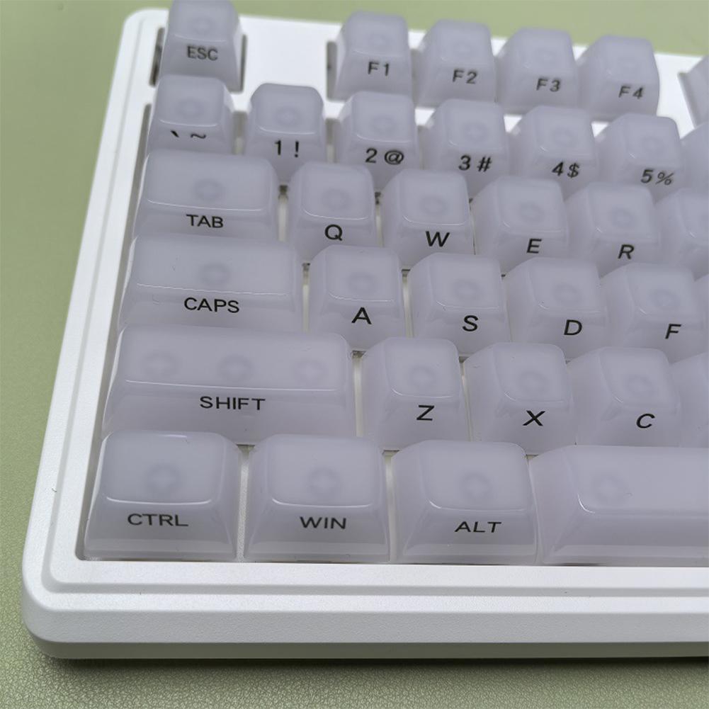 119 клавиш Белые Боковая Печать RGB Подсветка Тусклые Прозрачные Кристальные PC Колпачки Клавиш OEM Профиль Кремовые Колпачки Клавиш для Клавиатуры с MX Свитчами