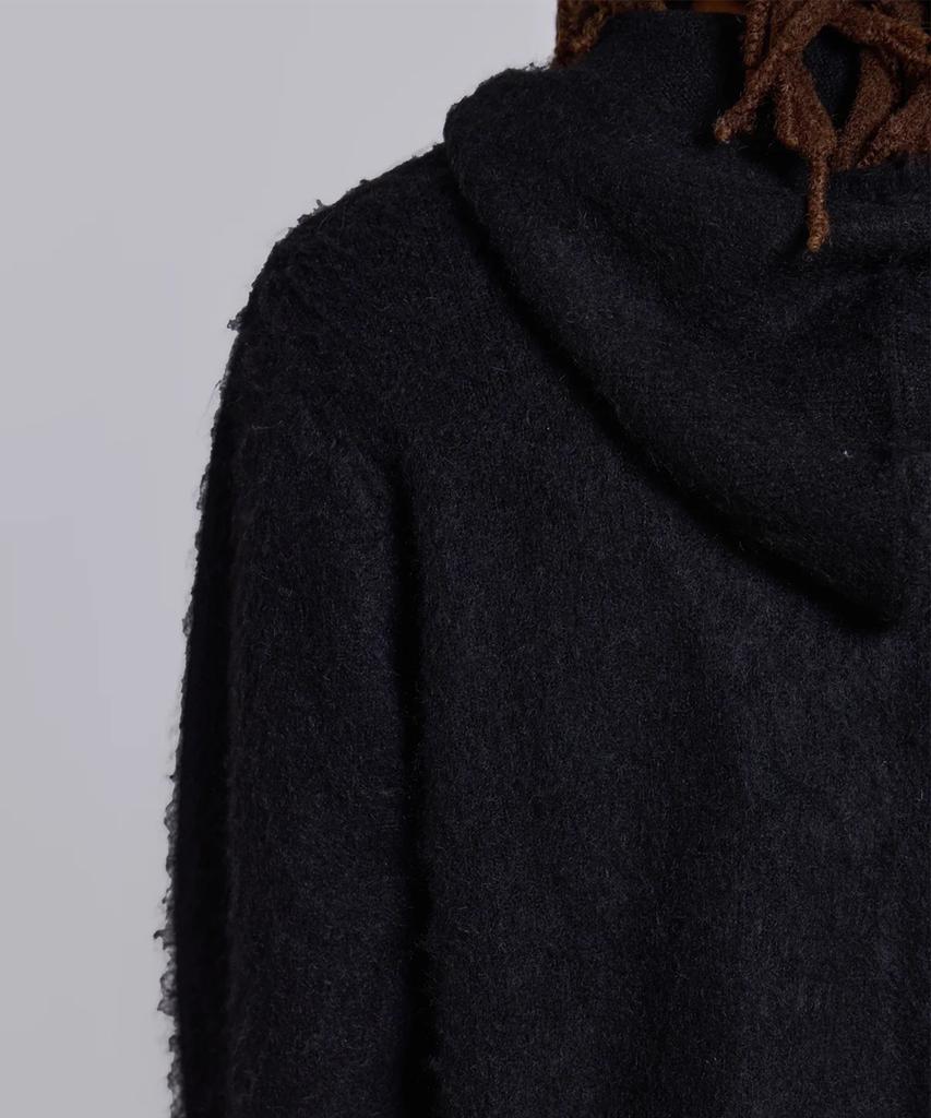 Jeidideuleondeon (M) Tattoo Zip Knit Hoodie Black